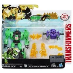 Hasbro Transformers Robots In Disguise 2-Pack Action Figures Grimlock Vs. Mini-Con Decepticon Back