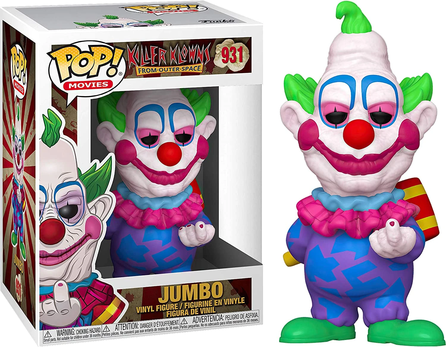 Pop! Movies Killer Klowns From Outer Space Vinyl Figure Jumbo #931 1 Pop! Movies Killer Klowns From Outer Space Vinyl Figure Jumbo #931